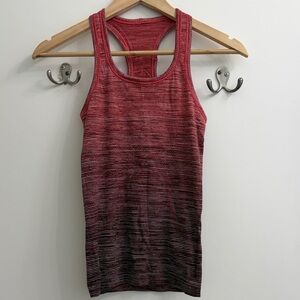 Lululemon Athletica Red and Black Striped Tank Top
